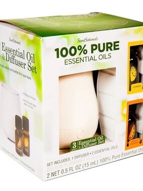 ScentSationals 100% Pure Essential Oil & Diffuser Set - White, Black & Orange